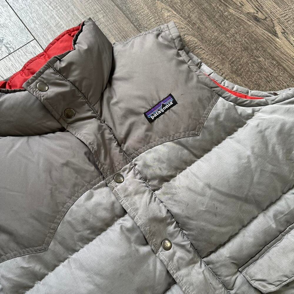 Men’s Grey Patagonia Down Puffer Slingshot Grey Vest - Picture 2 of 8